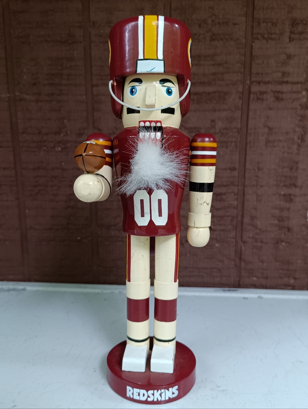 Washington Redskins Wooden Nutcracker Football Player - Burgundy & Cream